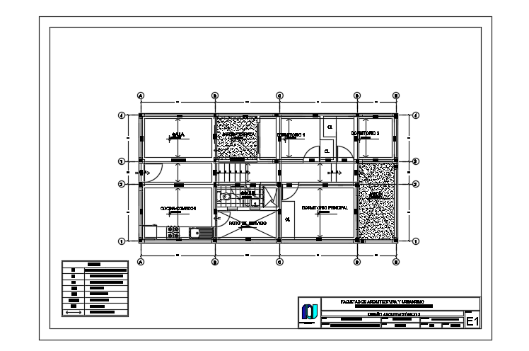 The column layout of the 12x6m architecture 3bhk house plan CAD drawing ...