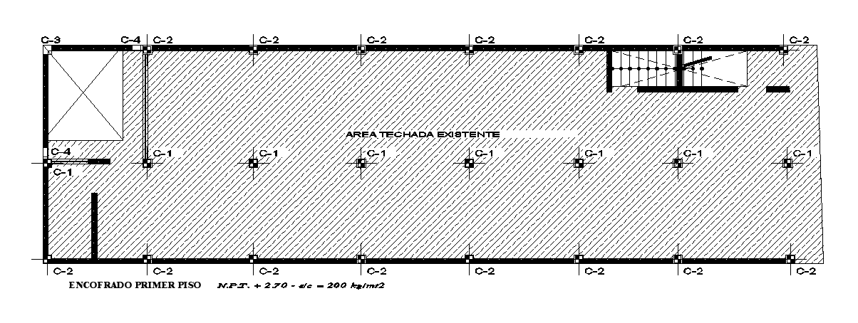 The Column Layout Of The 20x70 House Plan Is Given In This Autocad Drawing Model Download Now