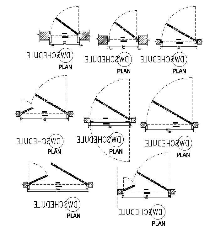 The door plan view is given in this CAD file - Cadbull