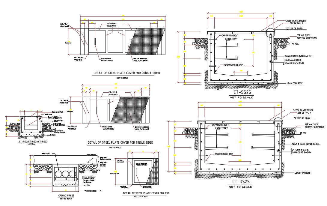 The file shows the detailed drawing of steel plate cover for single and ...