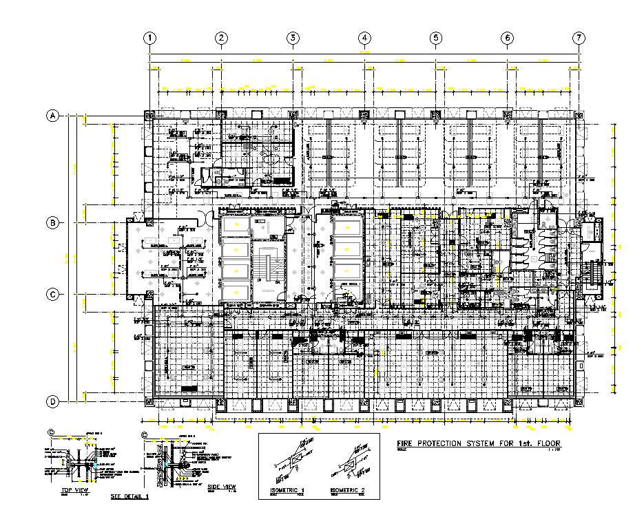 The fire protection system for the first-floor plan is presented in ...