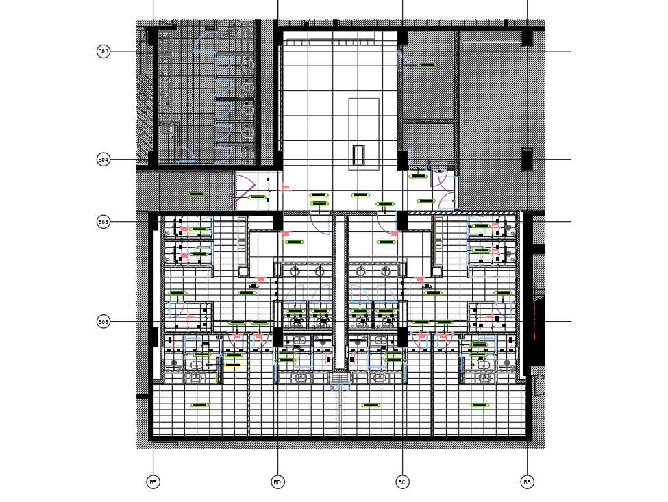 The Floor Finish Plan Of The Spa Hotel Design Is Given In This Autocad Dwg Drawing Filedownload