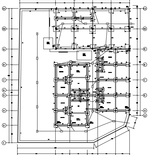 The foundation layout of the 30x36m architecture ground floor ...