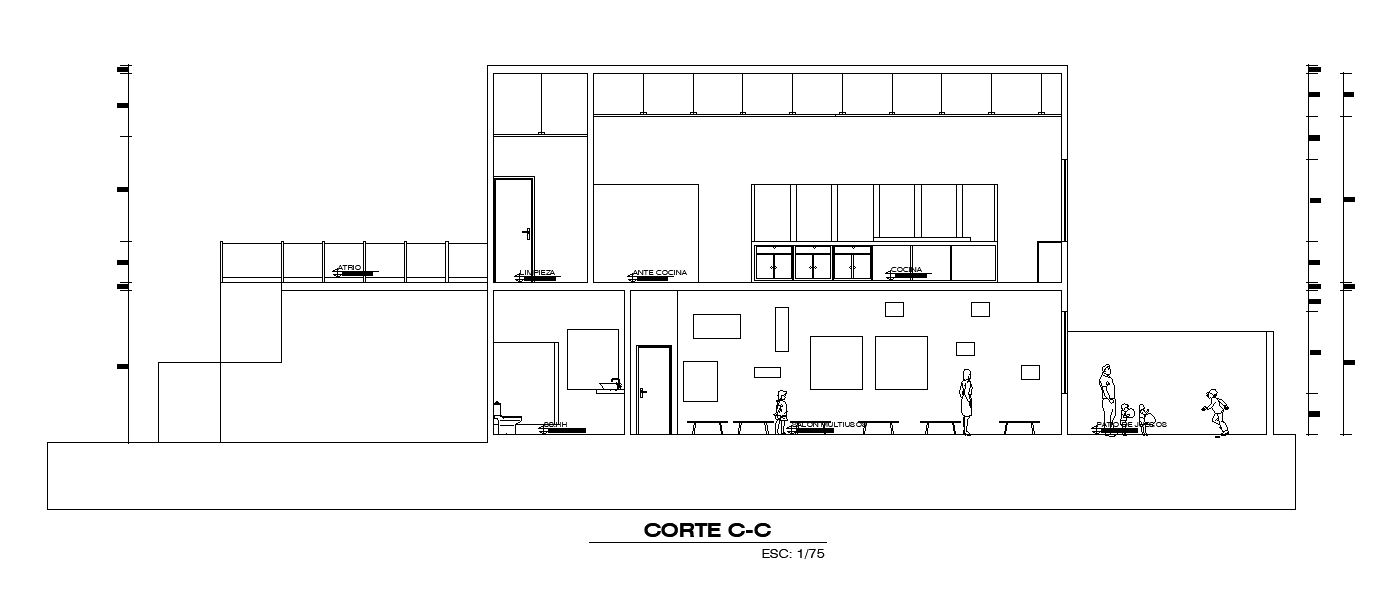 The front section view of the 12x20m club house restaurant dining area ...