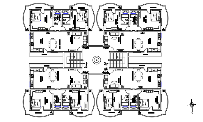 The furniture’s’ layout of the 27x20m ground floor apartment house plan ...