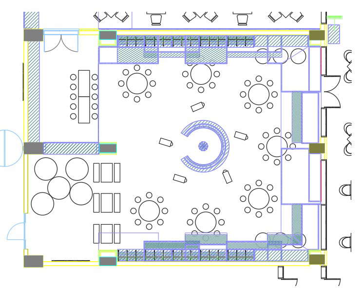 The general arrangement of the hotel showing in this AutoCAD drawing ...