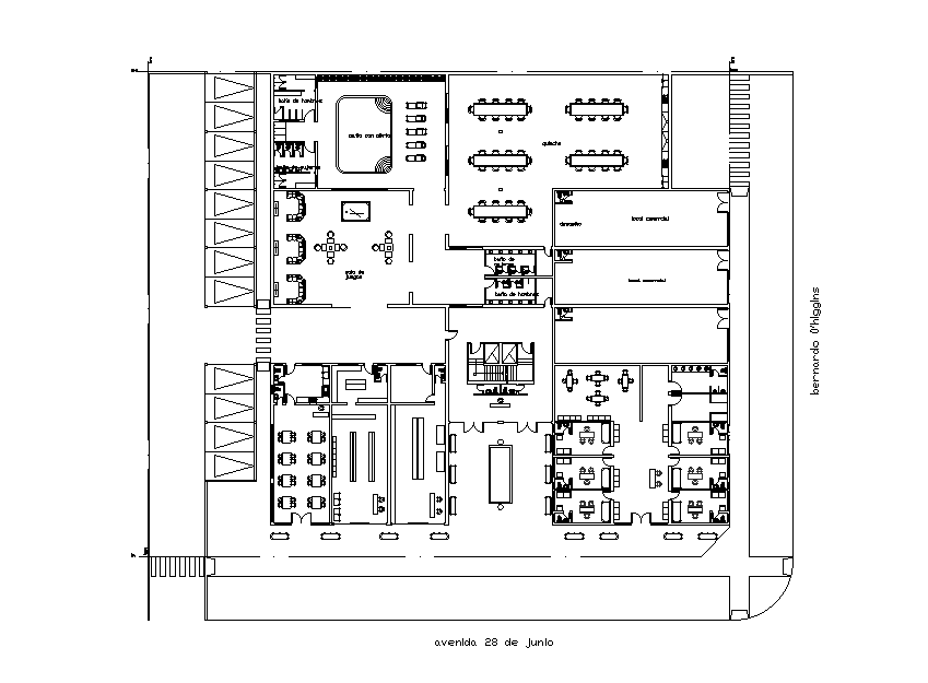 The ground floor plan of the corporate office defined in this AutoCAD ...