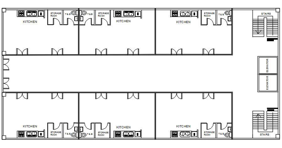 The kitchen and toilet building floor plan is given in this 2D AutoCAD ...