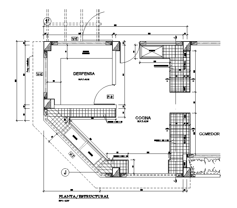 The kitchen floor plan separated in this AutoCAD DWG file. Download