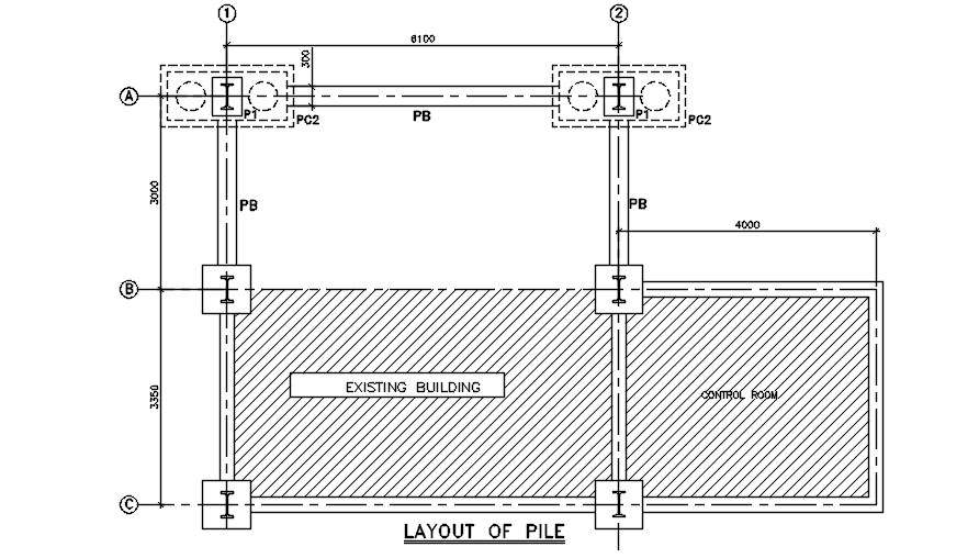 The Layout Of The Pile Detail Drawing Provided In This Autocad File