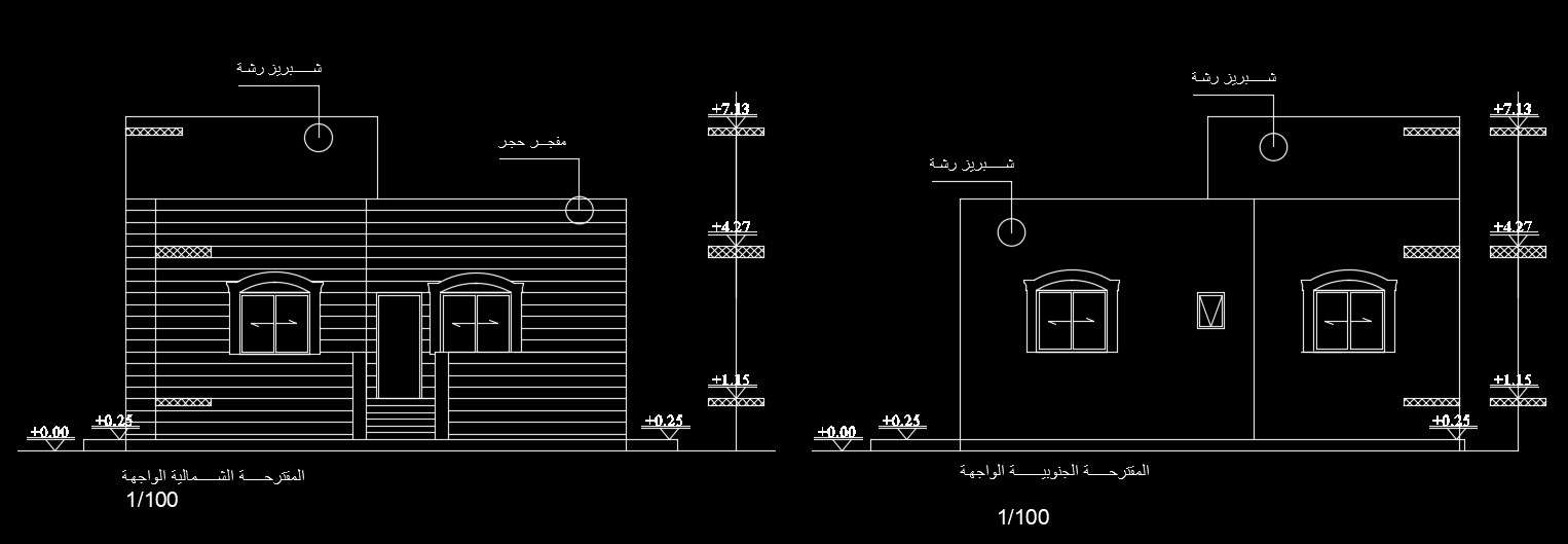 The Left And Right Side Elevation View Of The 16x21m House Building Cadbull 8074