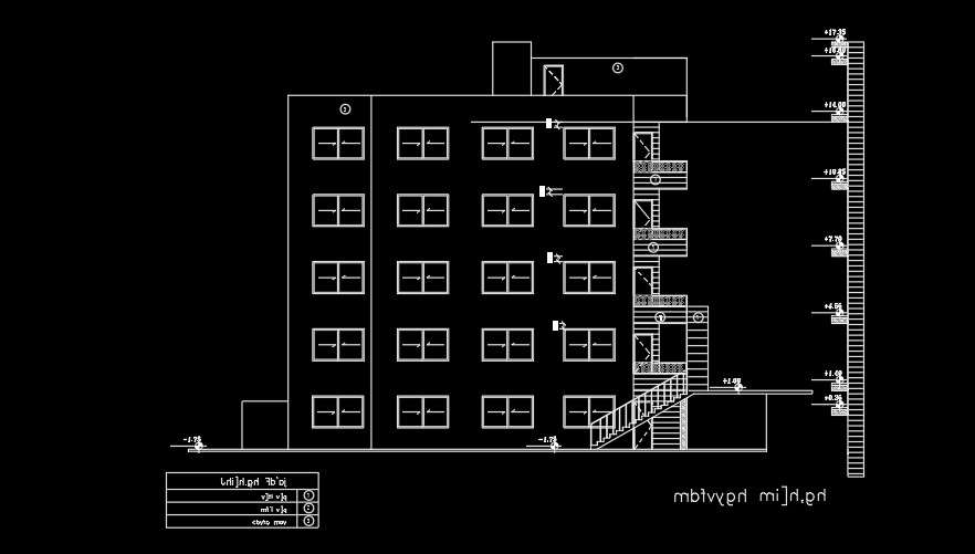 The left side elevation view of the 18x18m house building - Cadbull