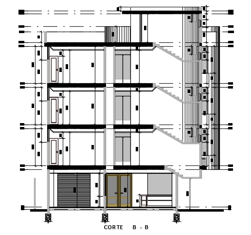 The left side section view of the 16x12m hotel building is given in ...