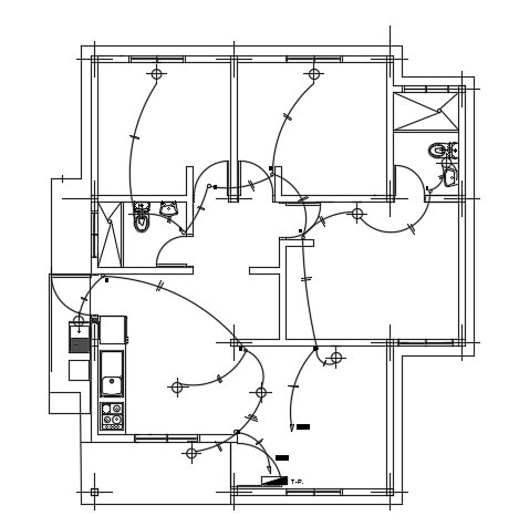 The lighting location of the 8x9m single story house plan - Cadbull