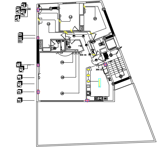 The light system of the 14x14m architecture apartment second floor plan ...