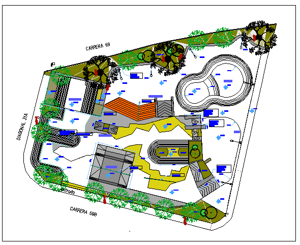 Theme and adventure city park landscaping details dwg file - Cadbull