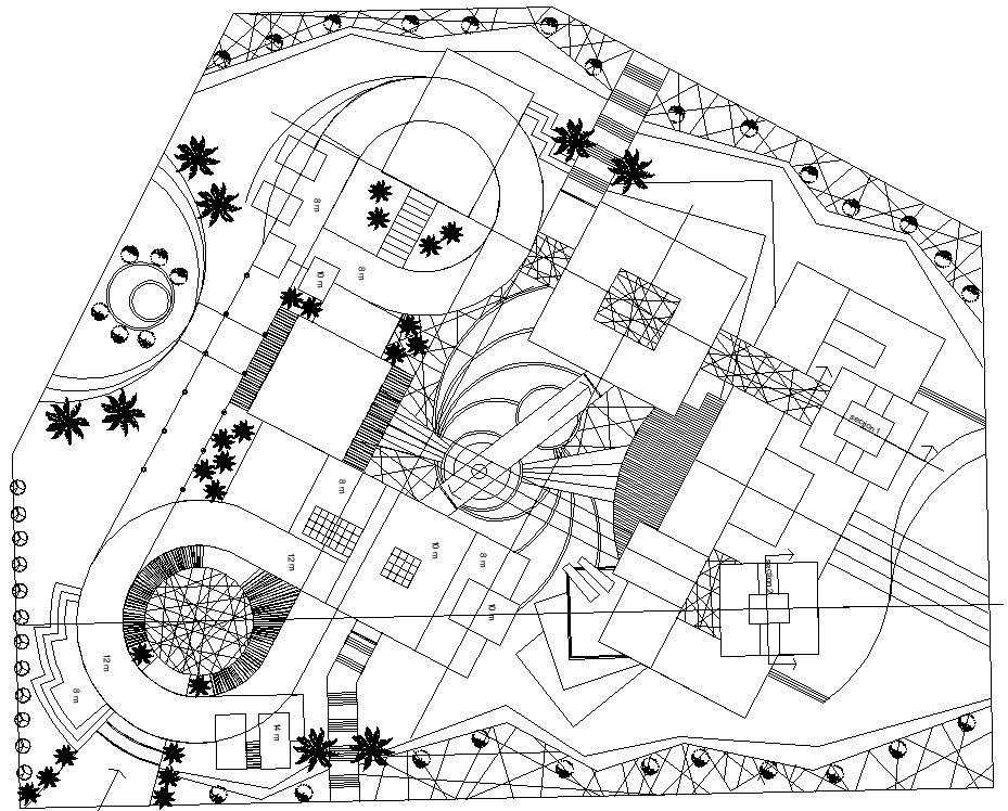 Theme park beautiful floor plan and section details AutoCAD DWG drawing ...