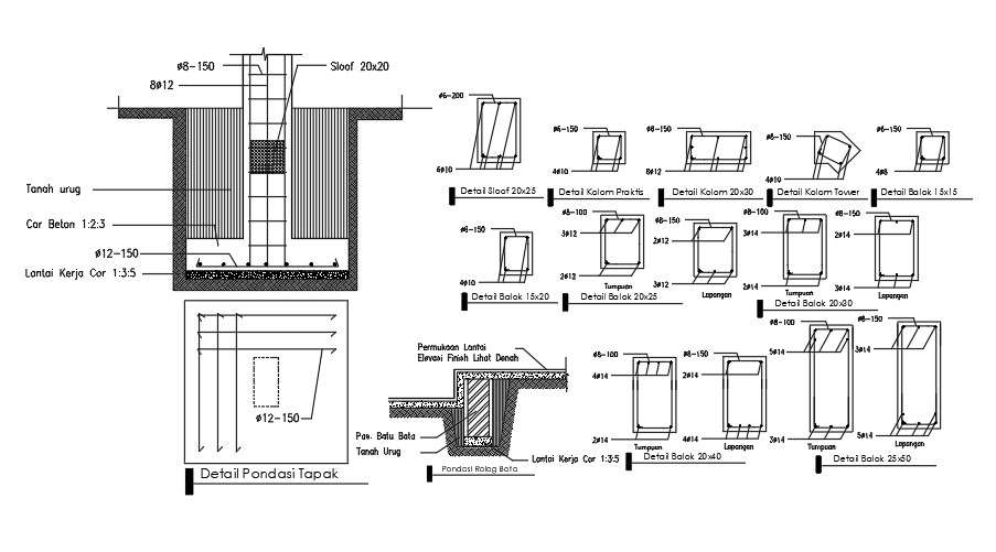 Theme Park Column Cross Section Drawing Is Given In This File - Cadbull