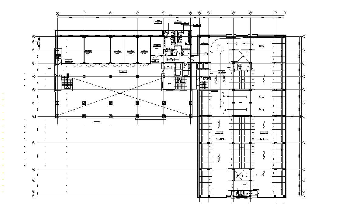 The office building floor plan and car parking typical section details are  given in this AutoCAD DWG  the AutoCAD 2D DWG file. -  Cadbull