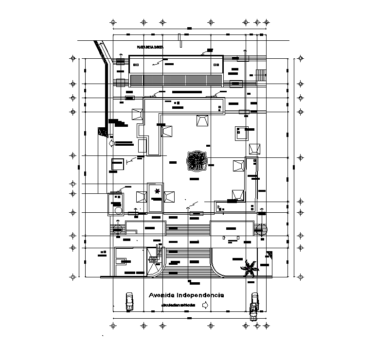 The office furniture layout plan specified in this AutoCAD drawing file ...