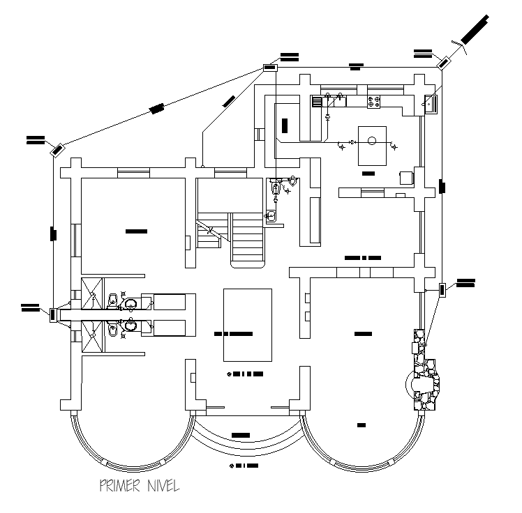 The Plumbing Layout Of The 16x12m First Floor House Plan Is Given In This Autocad Drawing Model