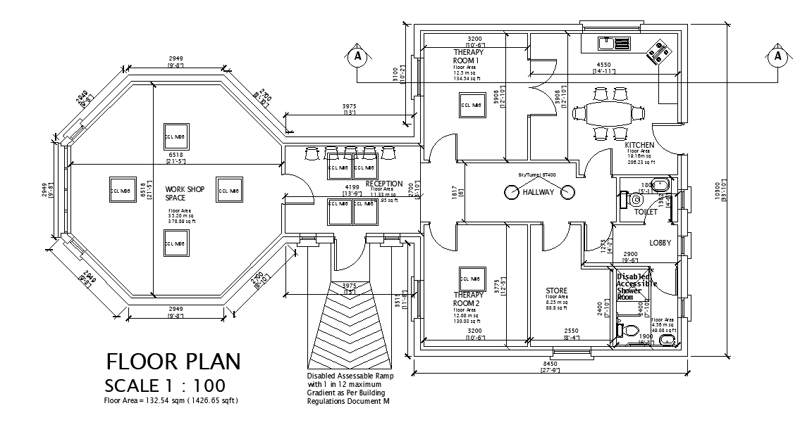Therapy Center Layout Plan AutoCAD Drawing DWG File Cadbull