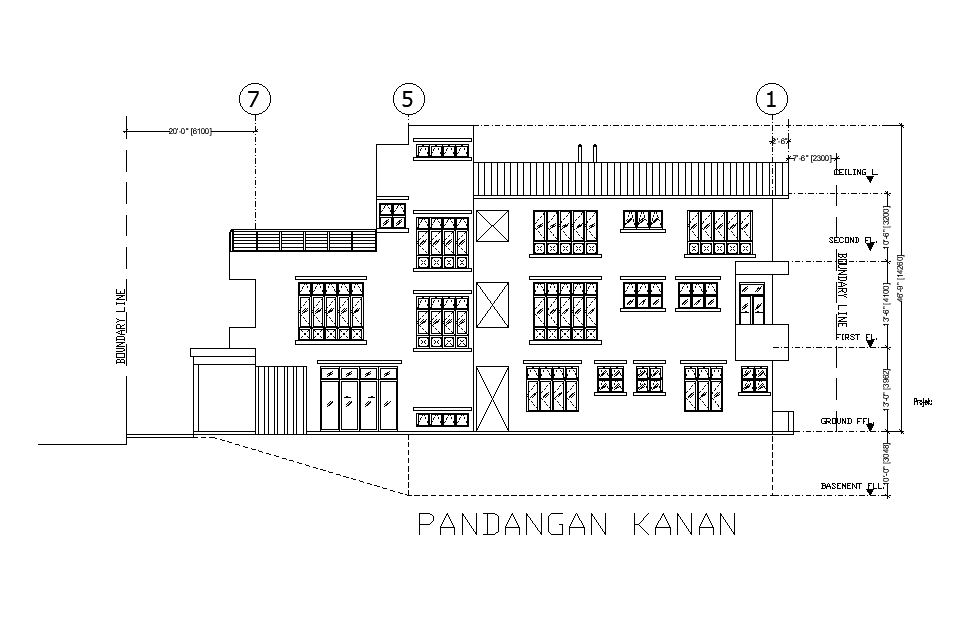 The residence house building elevation drawing separated in this file ...