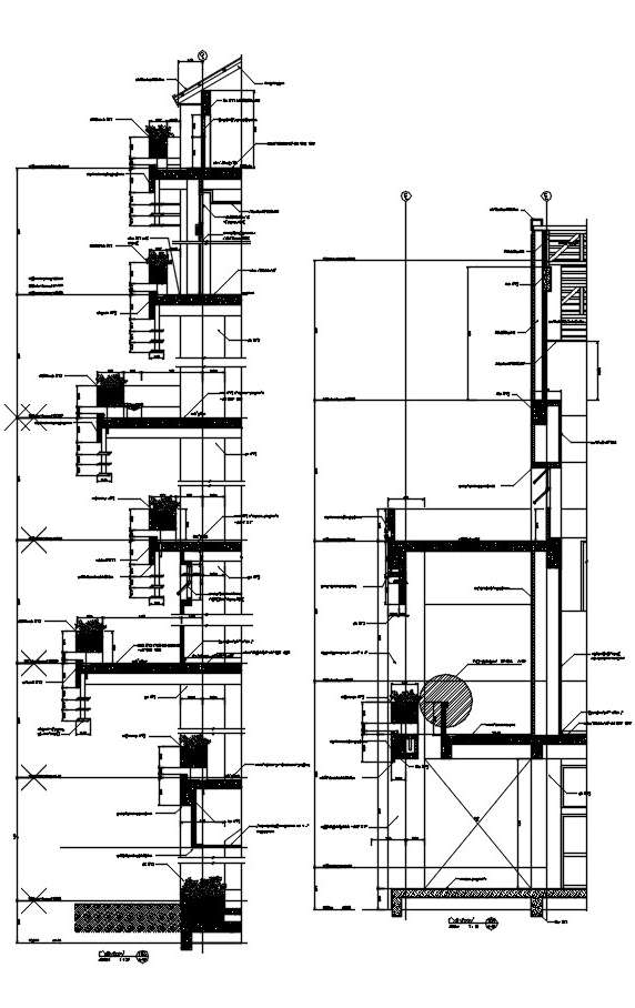 The residential building sectional detail provided in this AutoCAD ...