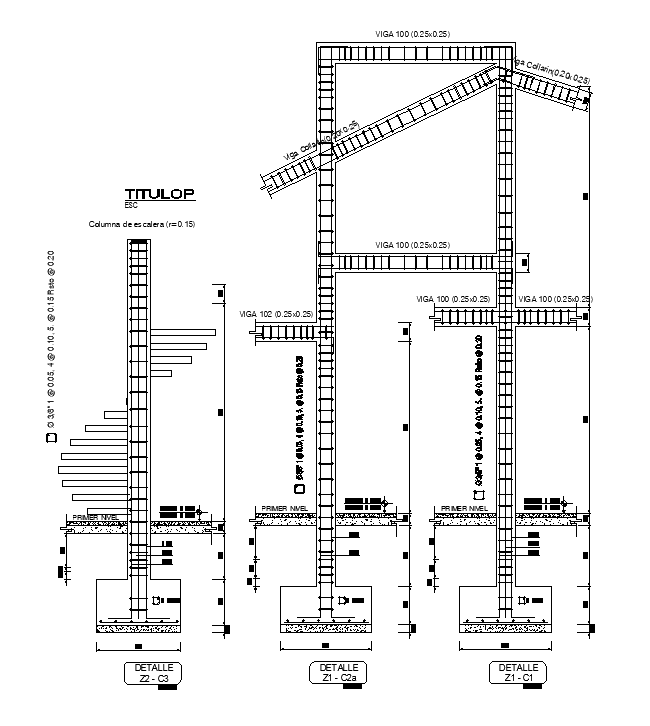 The right side 8x10m house plan of the column cum beam joint section ...