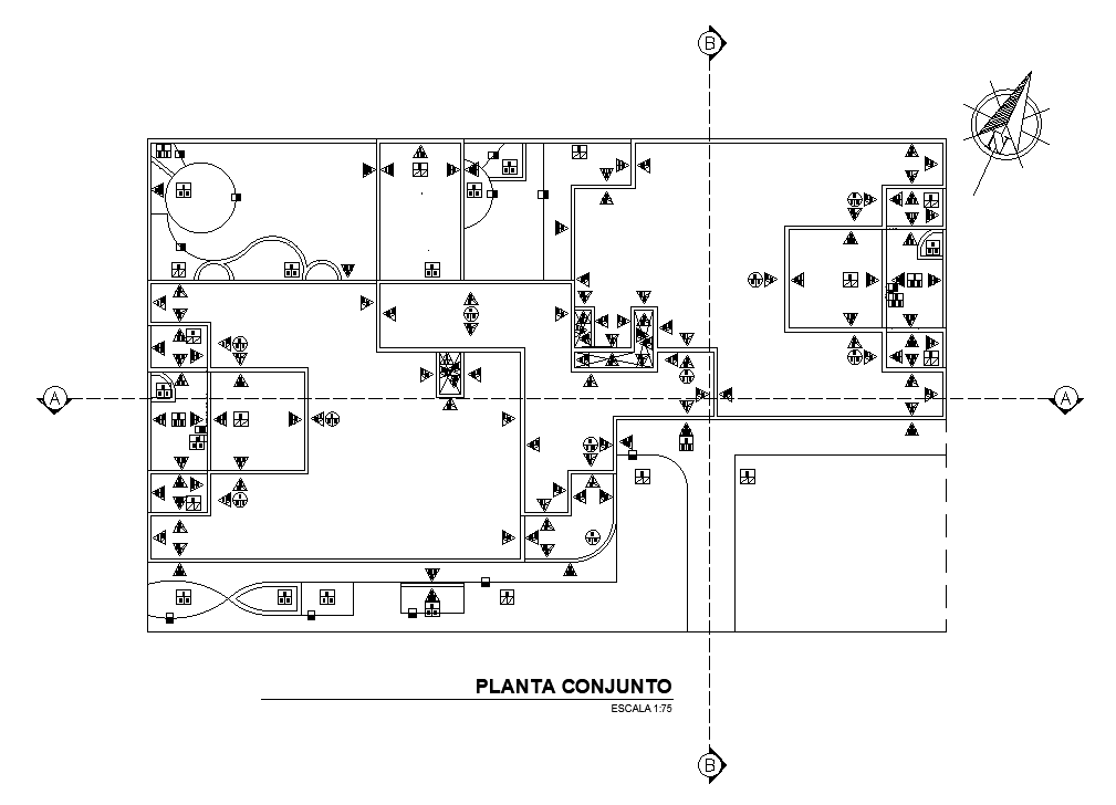 The roof layout of the 34x21m architectural office plan is given in ...