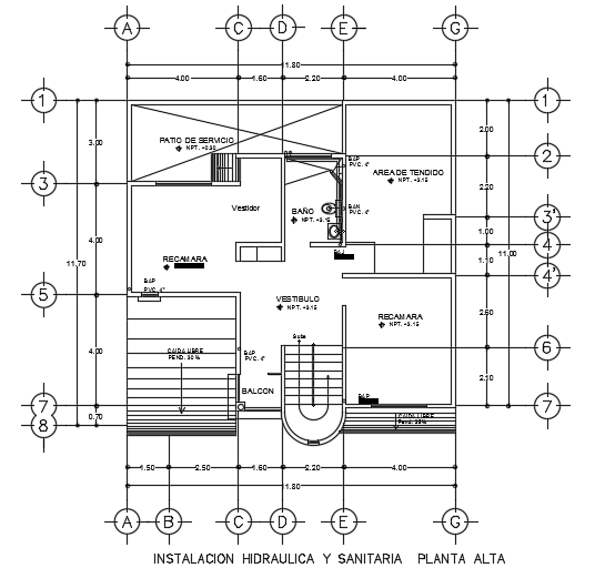 The sanitary layout of the 12x13m architecture 3bhk first floor house ...