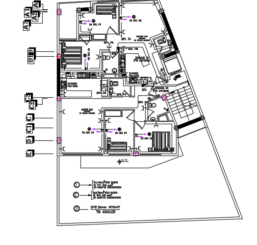 The socket outlet of the 14x14m architecture apartment first floor plan ...