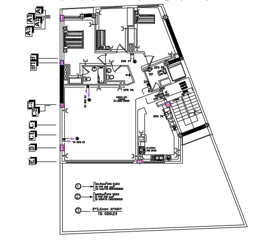 The socket outlet of the 14x14m architecture apartment second floor ...