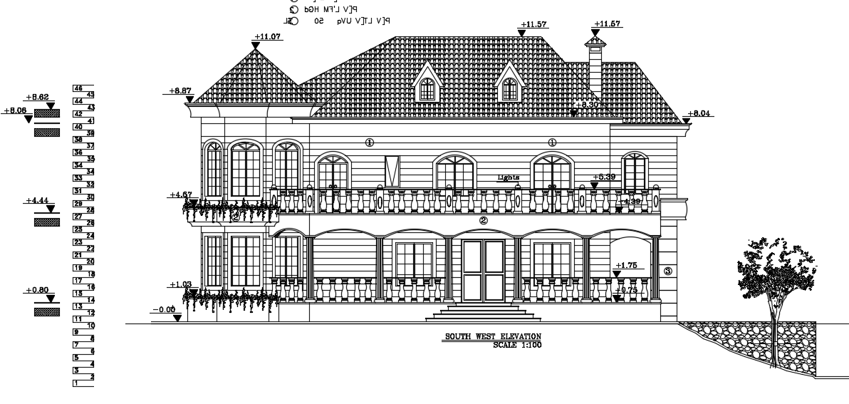 The South West Side Luxury Villa Building Elevation View Cadbull the-south-west-side-luxury-villa-building-elevation-view-cadbull