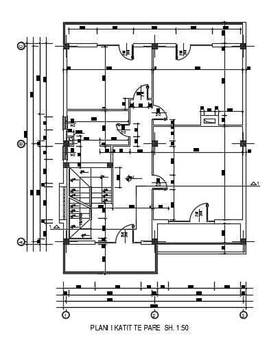 The structural layout of the 10x13m second floor house plan - Cadbull