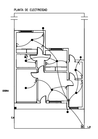 The switch point location of the 10x11m single story house plan cad ...