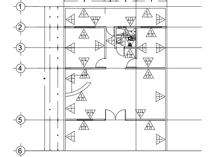 The switch point location of the 10x14m simple 2bhk house plan AutoCAD ...