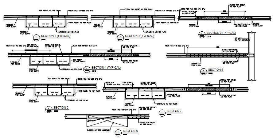 The Typical Reinforcement Plan Of The Beam Section Details Is Given In ...