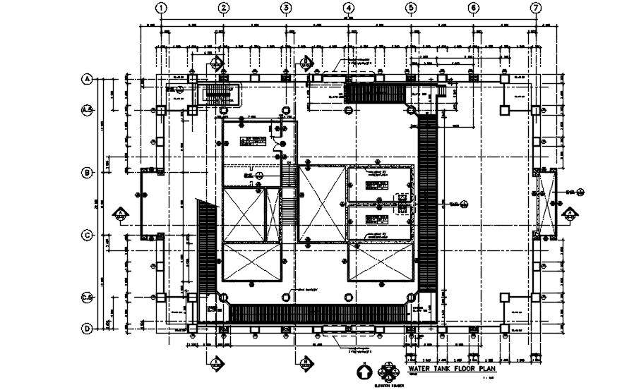 The water tank floor plan is provided in this 2D CAD DWG drawing ...