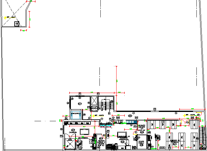 Third floor layout plan with sanitary installation of shopping center ...