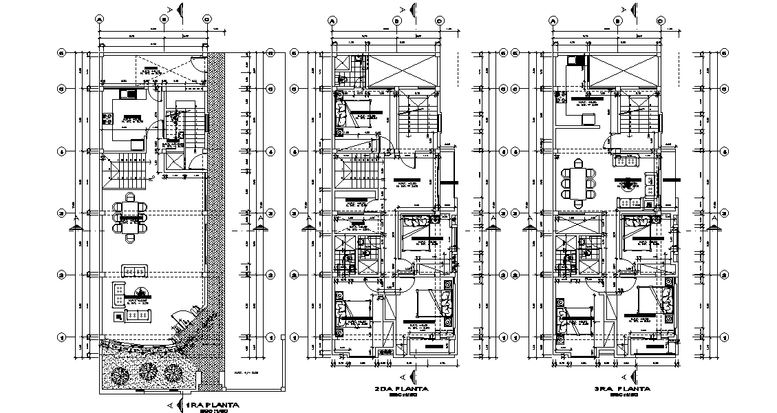 This AutoCAD drawing file stated row house floor plan detail. Download ...