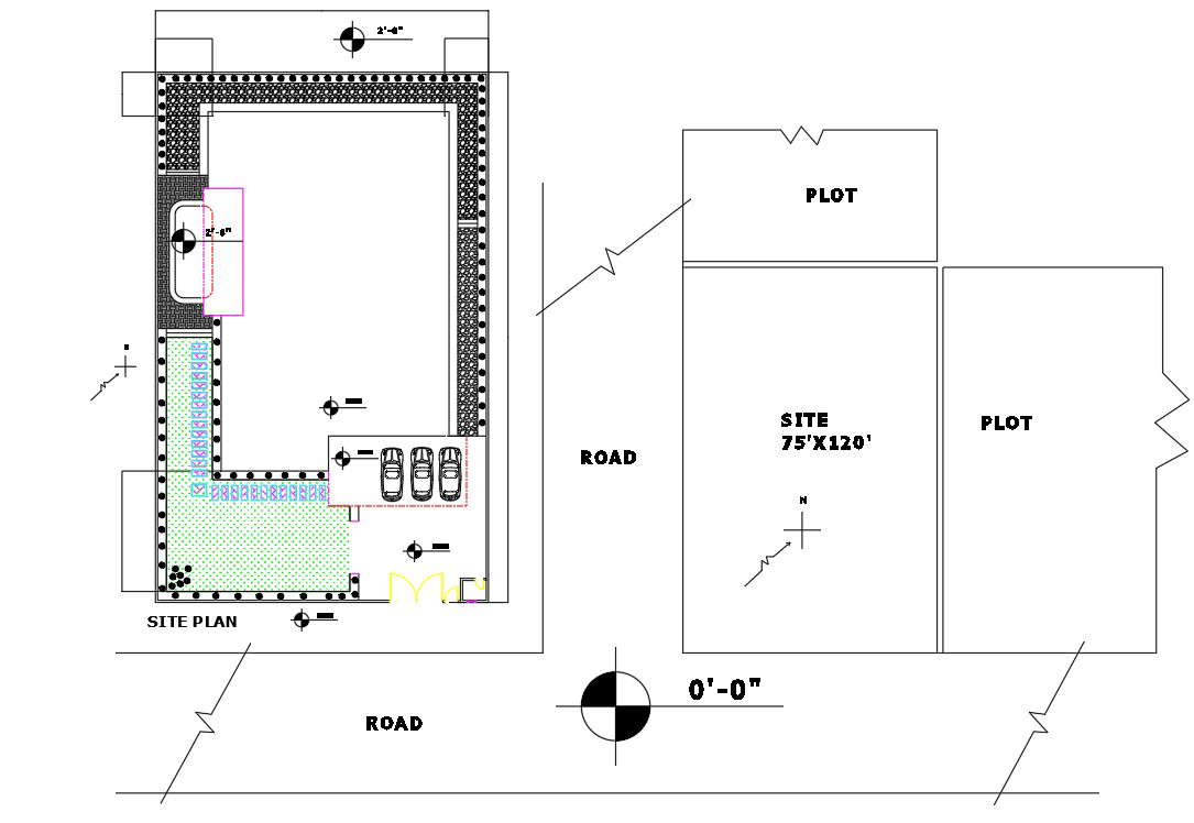 This Autocad DWG contains a Simple Residential Site layout plan with a ...