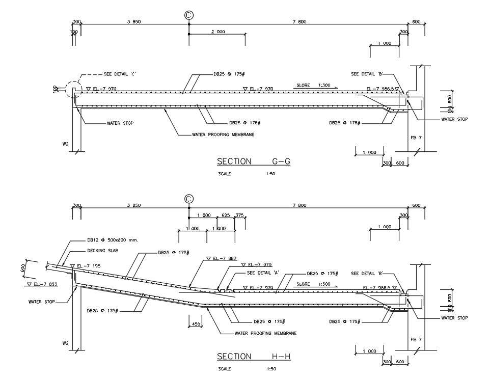 This Autocad DWG drawing file shows the details of basement floor slab ...