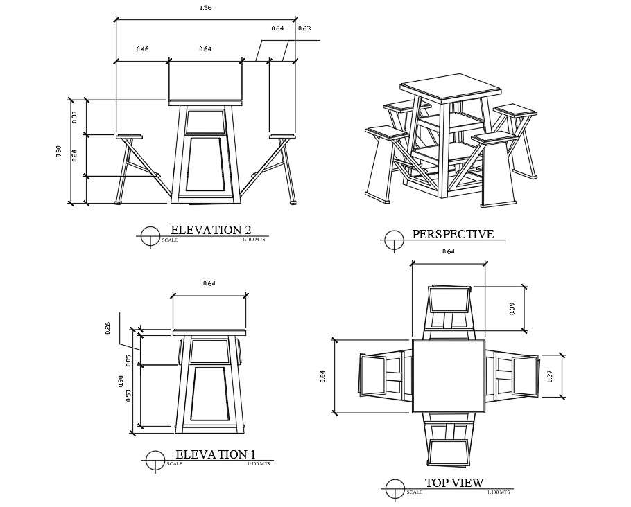 This Autocad  Drawing file gives the table  design block 