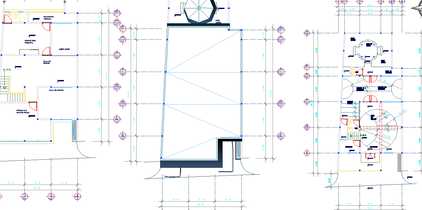 Three Floor Layout Plan Dwg File Cadbull