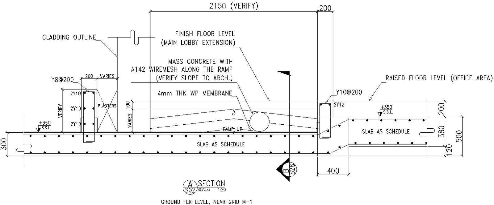 Threshold Ramps section details in AutoCAD, Dwg files. - Cadbull