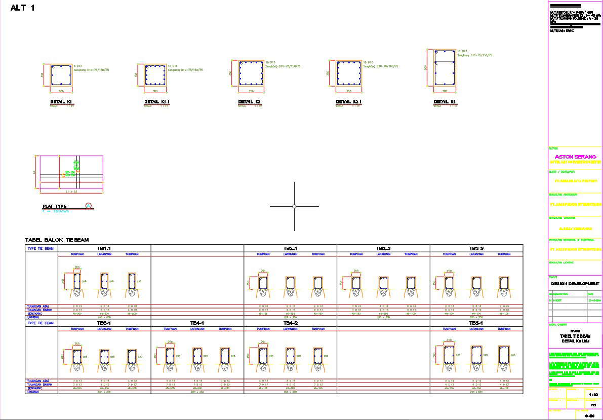 Tie Beam Table And Column Sections Design Is Given In Autocad D Drawing ...