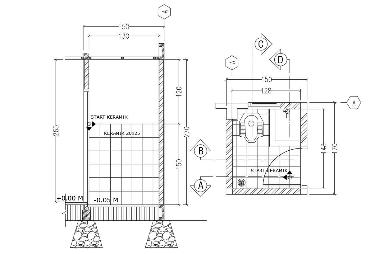 Toilet Design Drawings With Working Autocad Free Download - Cadbull
