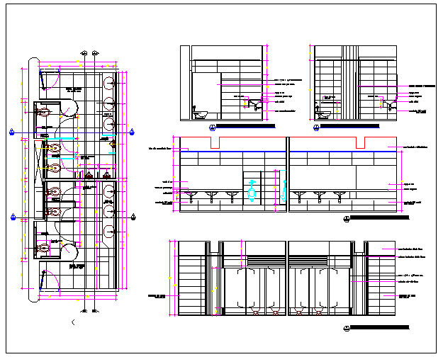 Toilet Plan of Multi flooring Club House dwg file - Cadbull