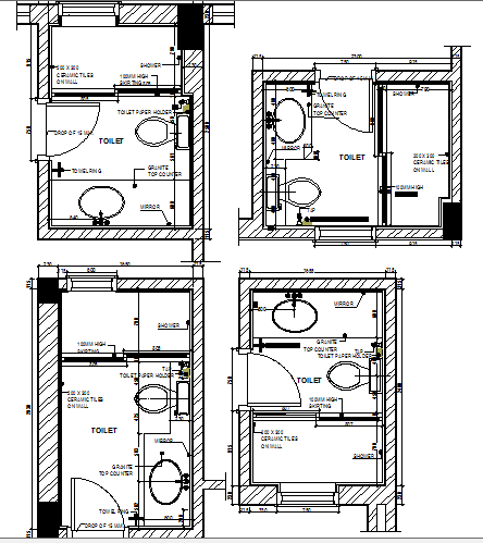 Toilet installation details of single family house project dwg file ...